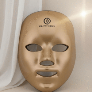 Glownetics face mask with 8 lights turned off, designed for light therapy mask and face mask therapy.