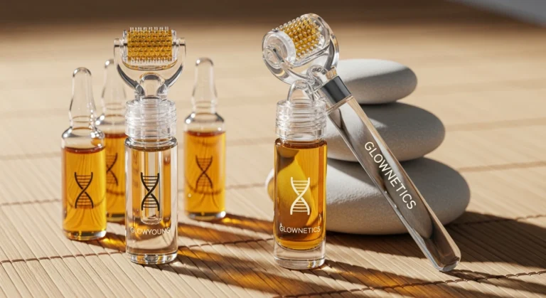 A healthy lifestyle showcases wellness benefits and how a Glownetics anti aging serum complements the positive effects on your skin.