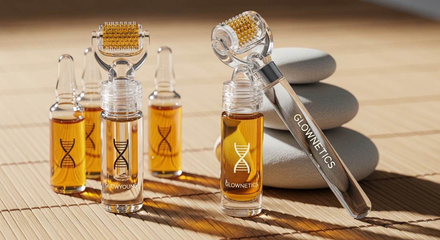 A healthy lifestyle showcases wellness benefits and how a Glownetics anti aging serum complements the positive effects on your skin. 