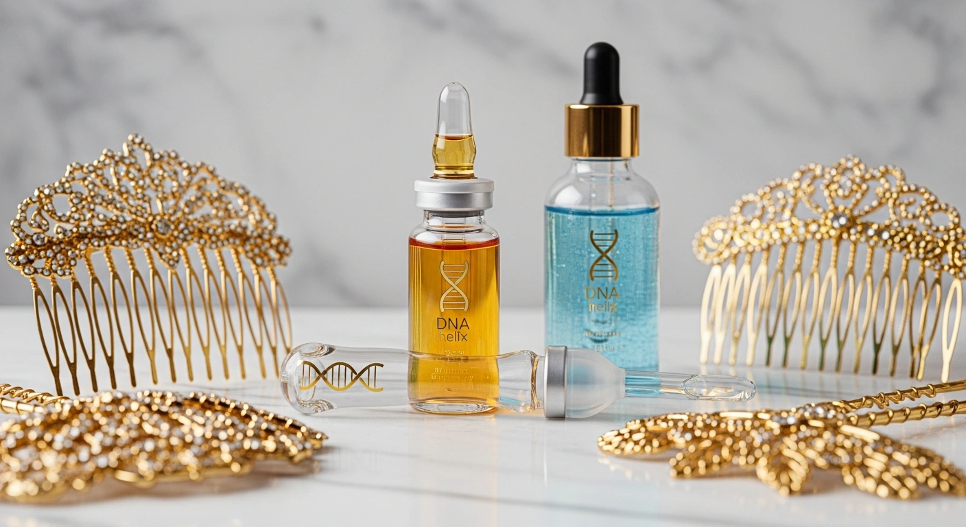 Close-up of Glownetics copper peptide serum in a blue-tinted dropper bottle, showcasing its scientific approach to skincare.