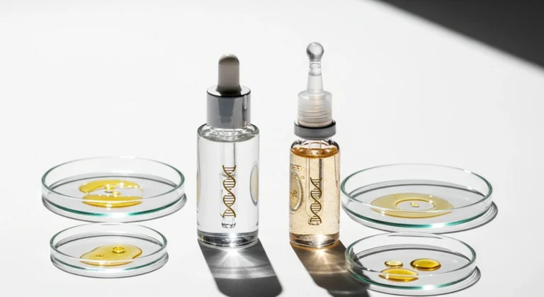 Scientific visualization of liposomes enhancing skincare absorption for Glownetics products. Is your hyaluronic acid serum working hard enough?