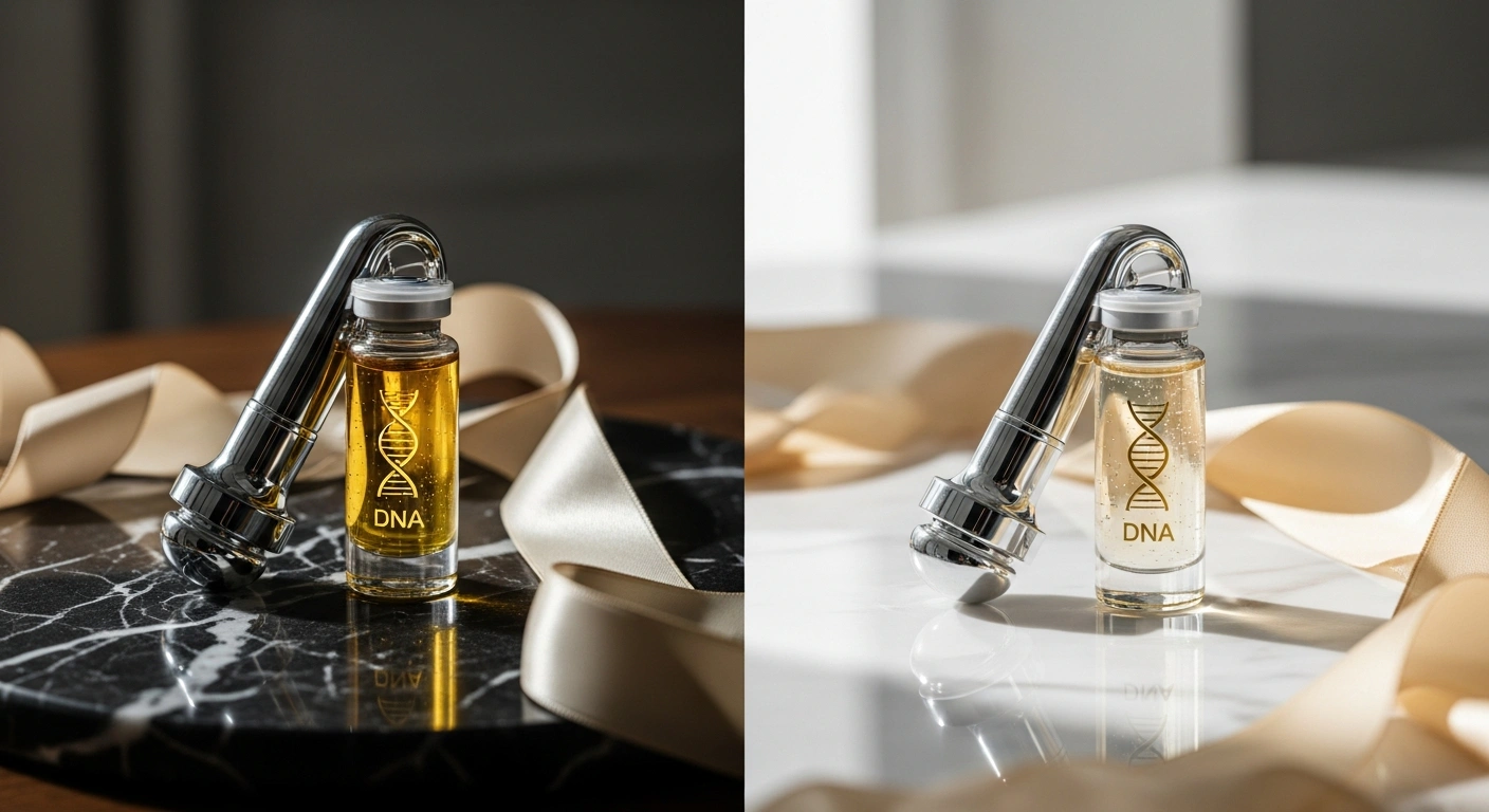 Side-by-side comparison of a home microneedling kit setup versus a professional clinic for microneedling procedures. Considering a microneedling at home kit? Glownetics can help!