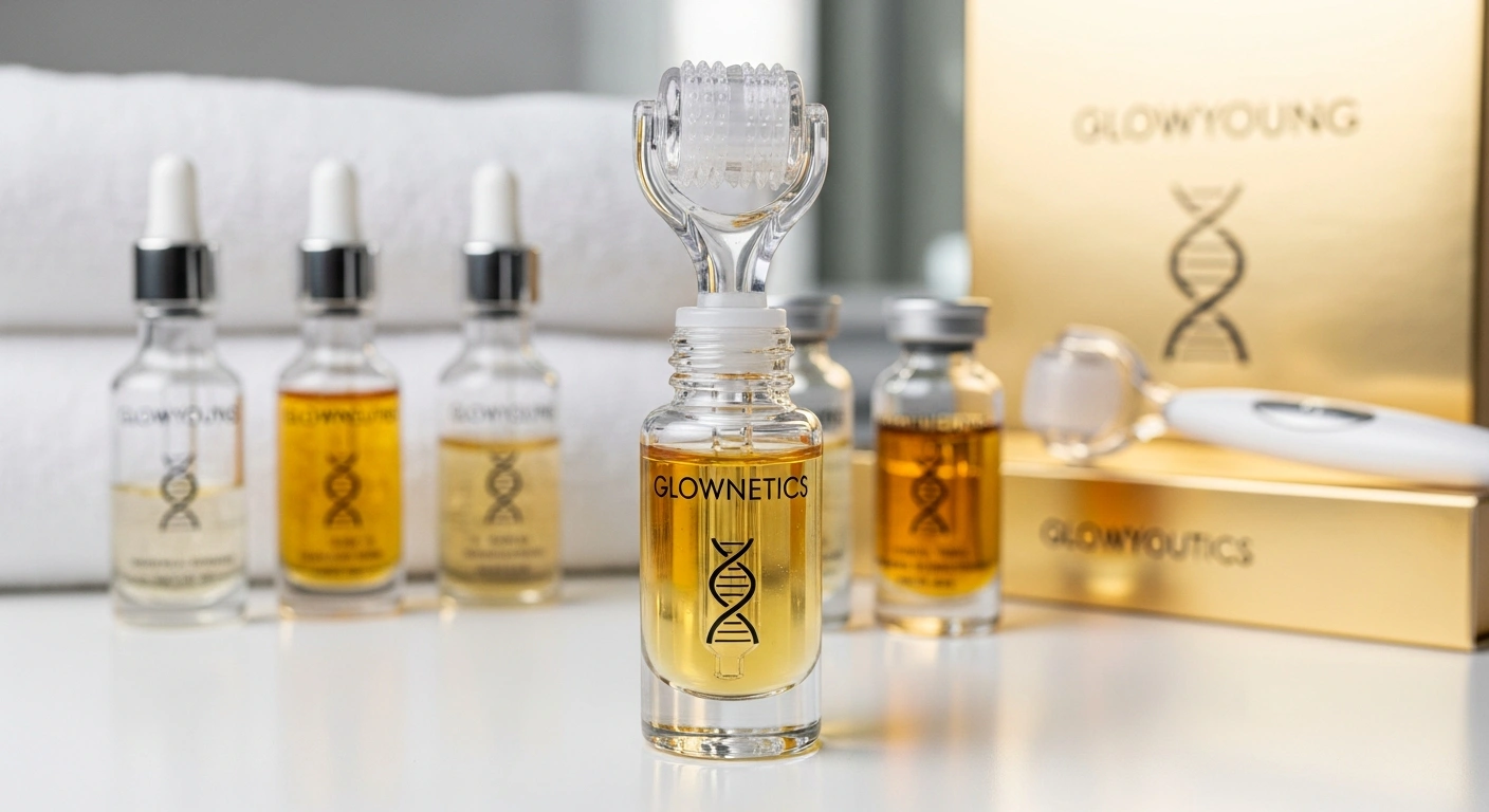 Close-up of a microneedling device from Glownetics, showcasing the needle tips of this microneedling at home kit. Ready for at home microneedling!